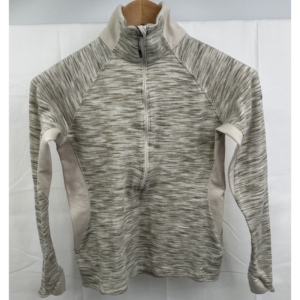 Columbia 1/2 Zip Womens Sweater Beige Tan Size‎ S Activewear Outdoors Hike Warm